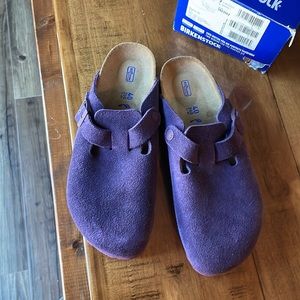 Birkenstock Boston Soft Footbed Clogs Wine purple narrow W 9 / M 7 / Eur 40 NIB